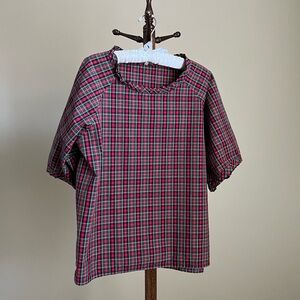 Jejia - Oversized Boxy Tartan Plaid Blouse - 44 IT = U.S. 8-10 Medium